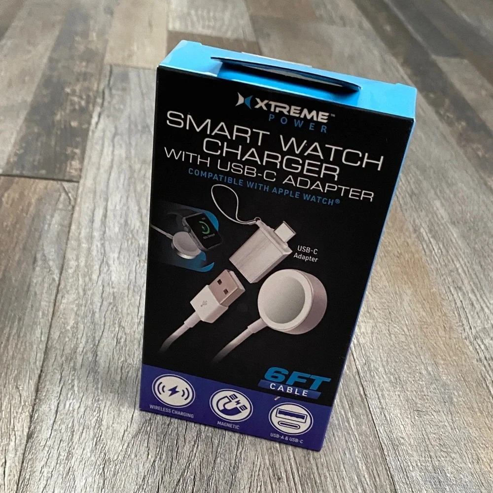 Smart Watch Charger with USB-C Adapter - White
